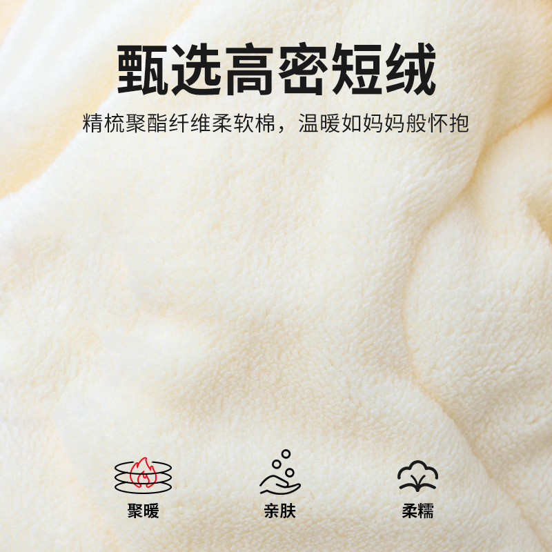 宝宝秋冬南极棉连体衣加绒加厚保暖爬爬服新生儿外出带帽新年服