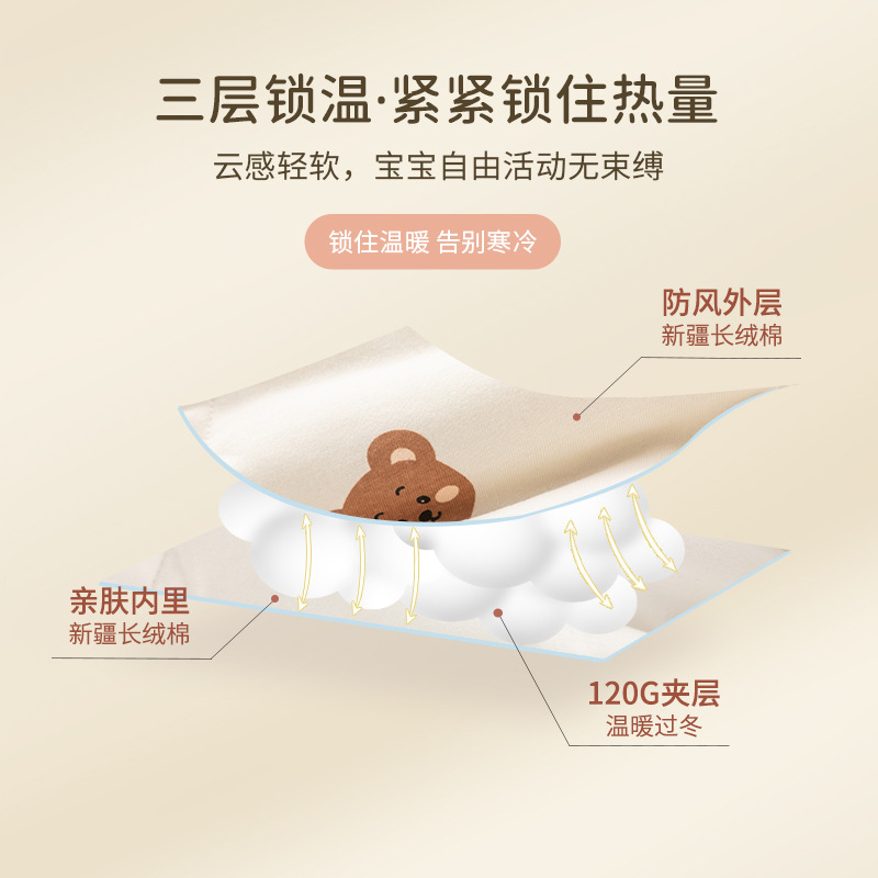 新生婴儿连体衣秋冬季夹棉纯棉爬爬服超洋气保暖衣服婴儿冬装